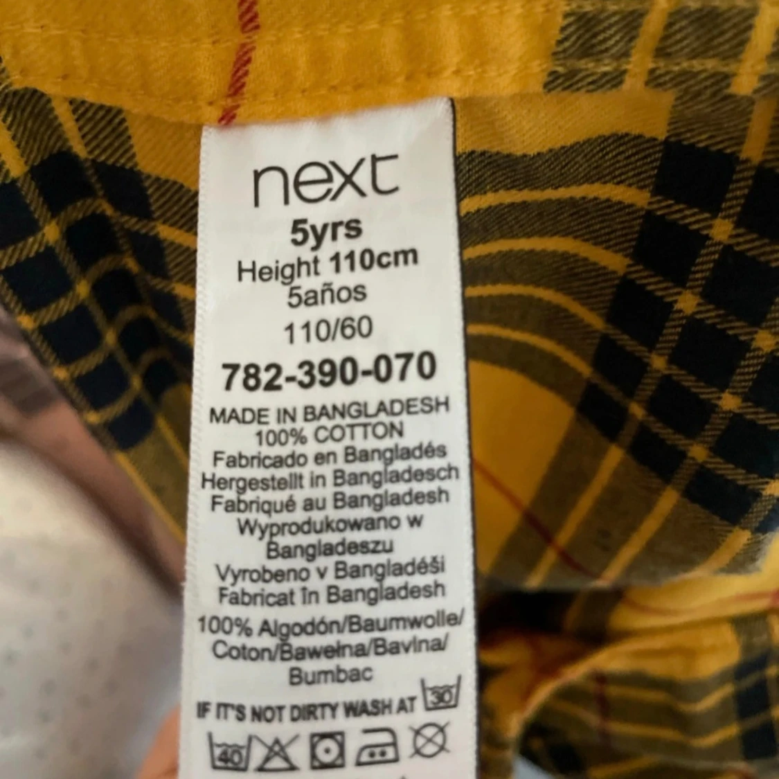 Gul och svart rutig skjorta från Next - 1