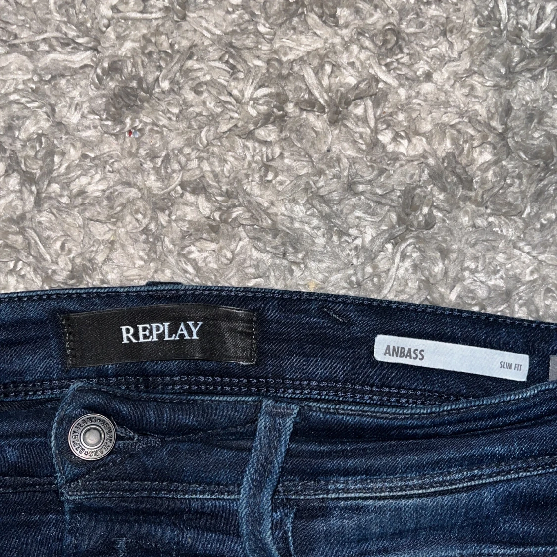 Mörkblå Replay Anbass jeans slim fit - 1