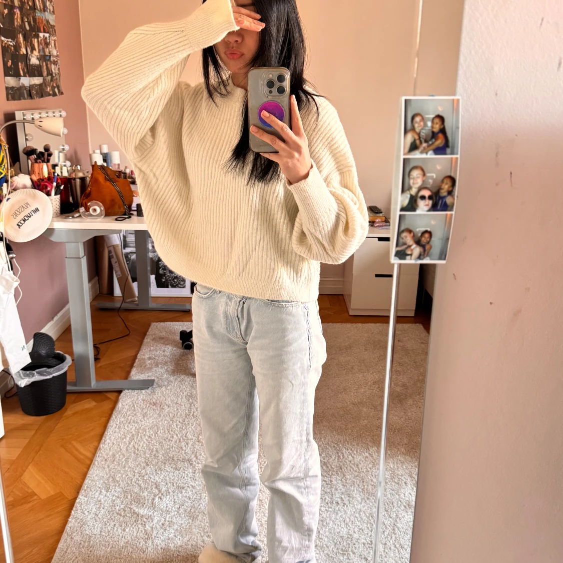 Vit stickad tröja från Pull&Bear - 1