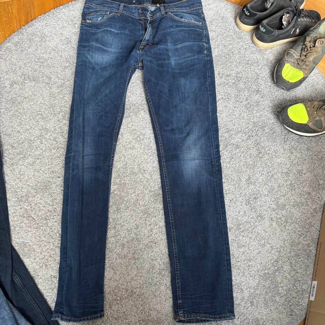 Blå jeans i straight fit, 32/34 - 1