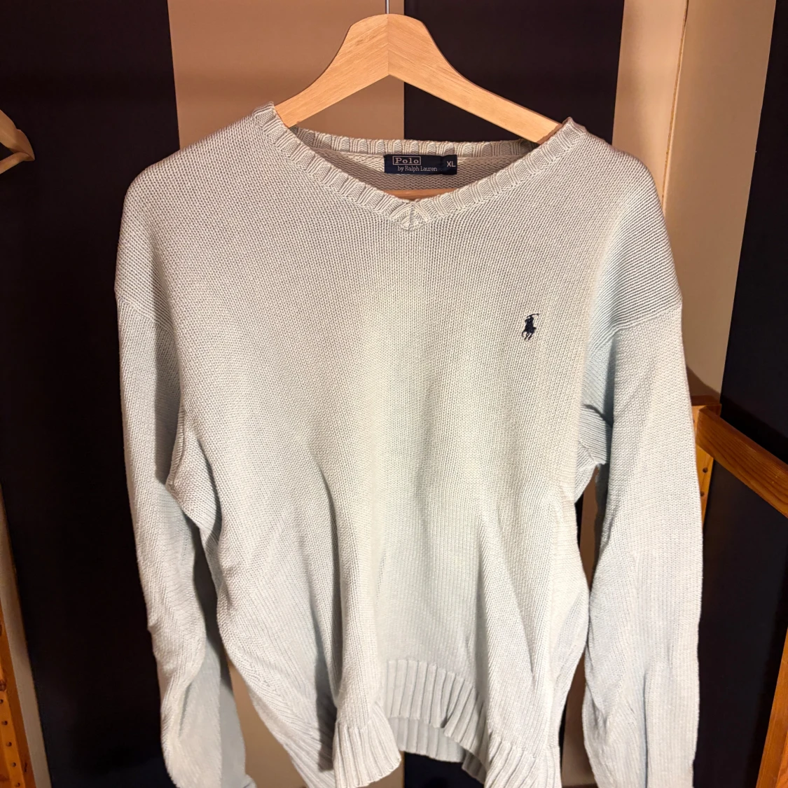 Ljusblå stickad tröja Polo Ralph Lauren