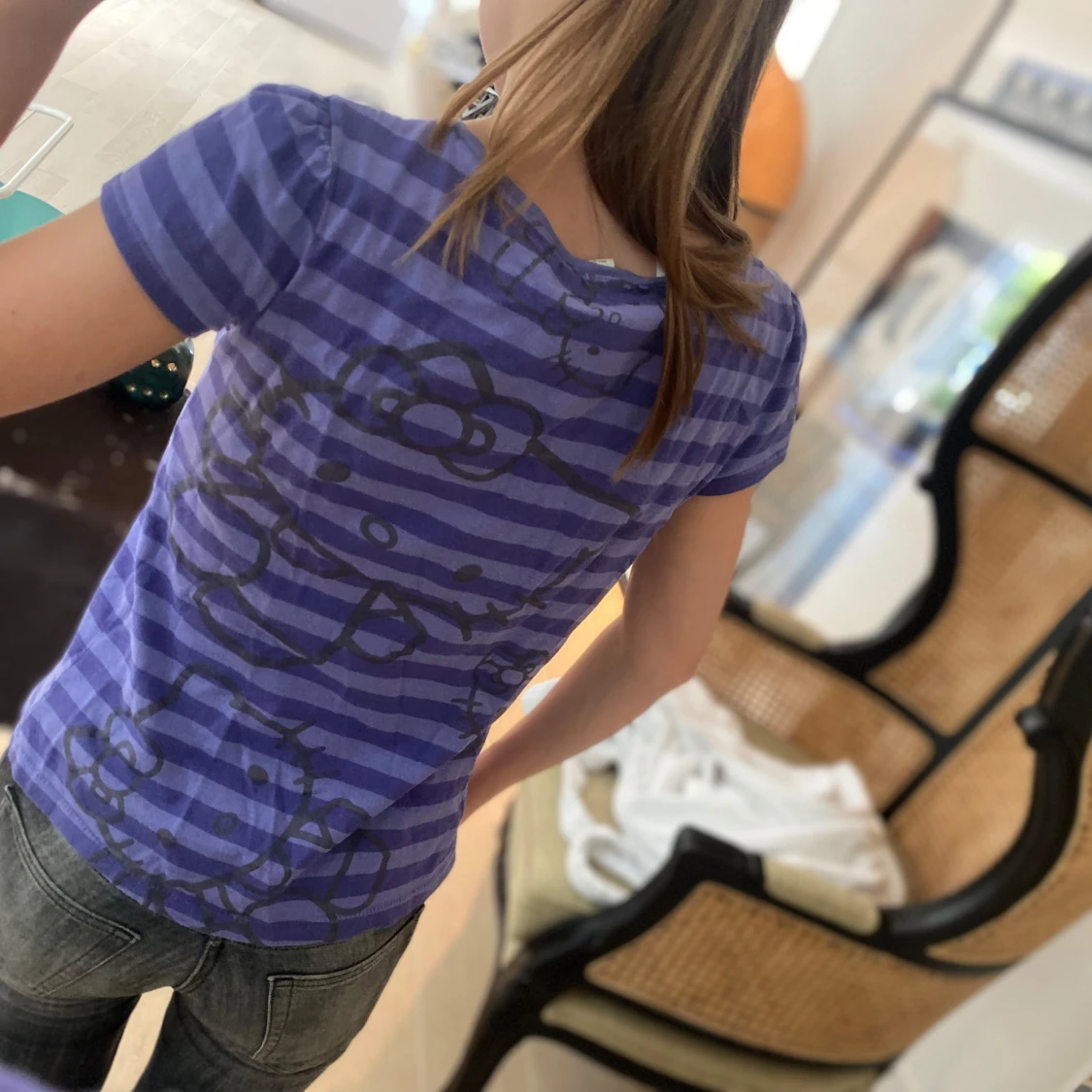 Lila Hello Kitty t-shirt med ränder - 1