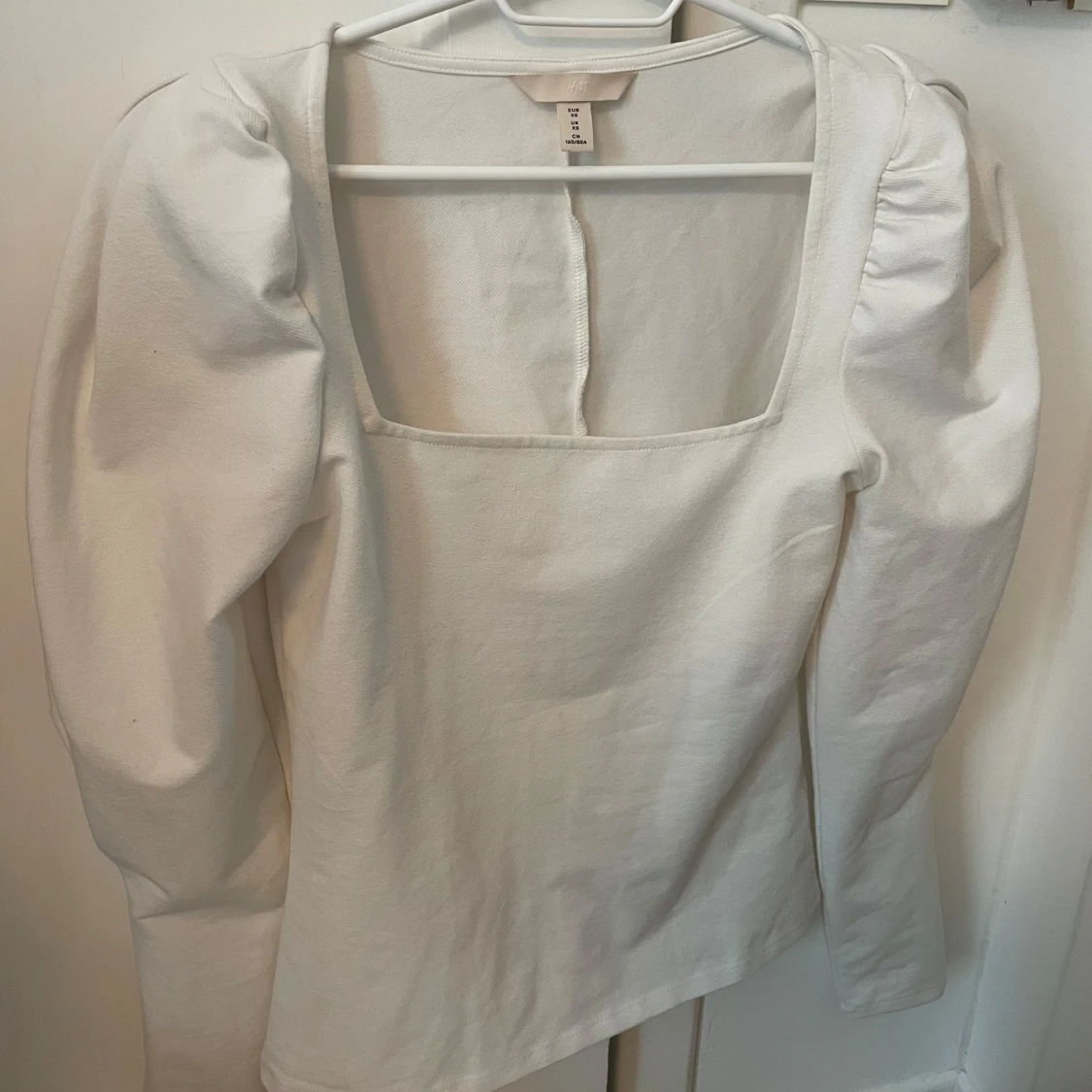 Vit långärmad topp med puffärm H&M - 3