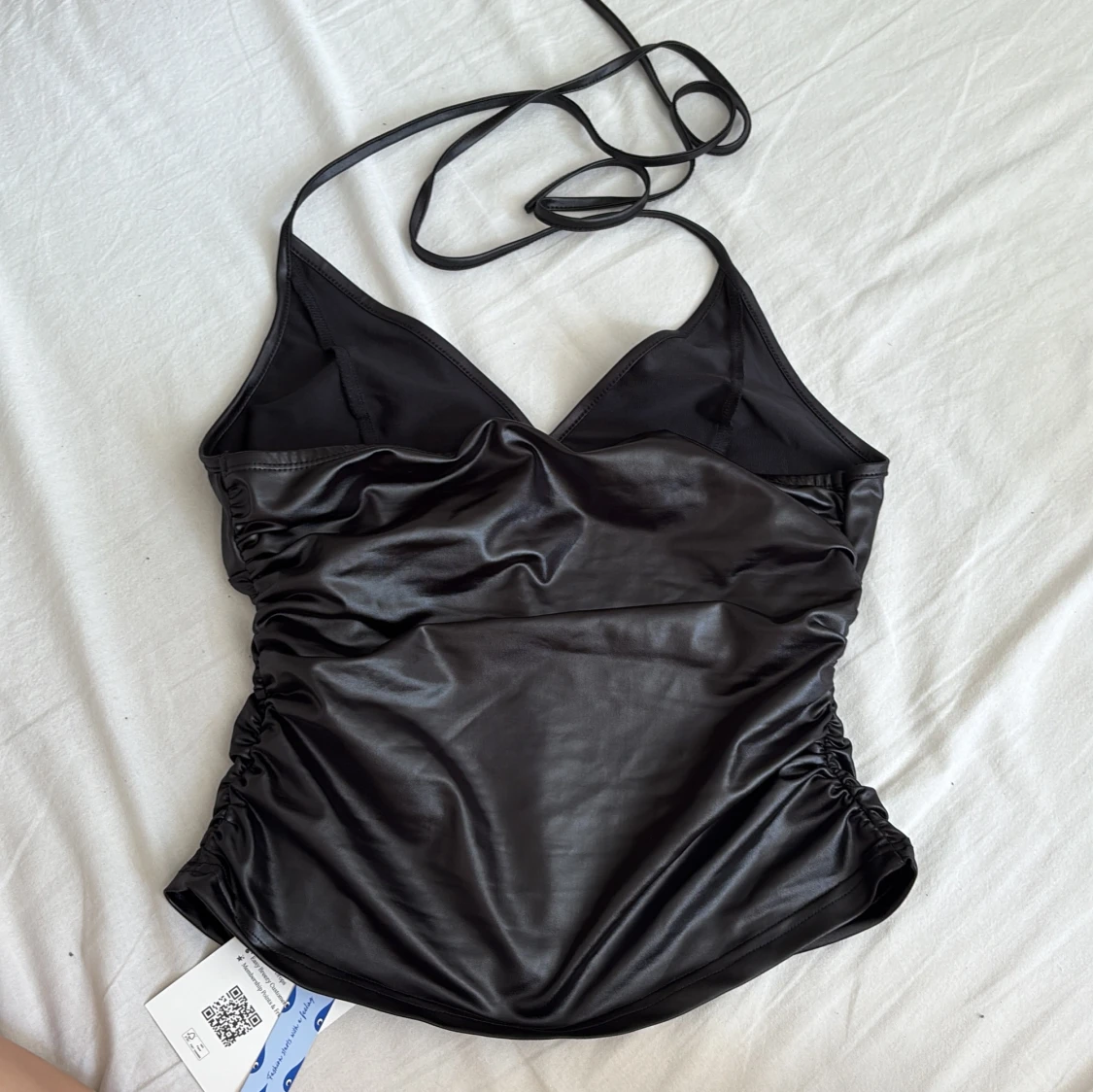 Svart faux skinn linnetopp från Cider - 1