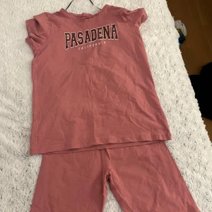 Rosa t-shirt med Pasadena-tryck - Säljer en rosa t-shirt med trycket 'Pasadena California' på bröstet. T-shirten har korta ärmar och en rund halsringning. Perfekt för en avslappnad stil.