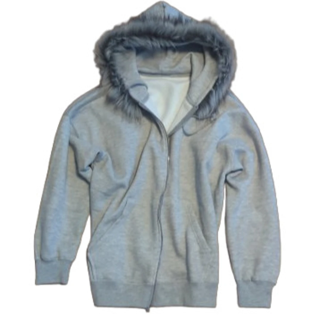 Plain grå fur hoodie