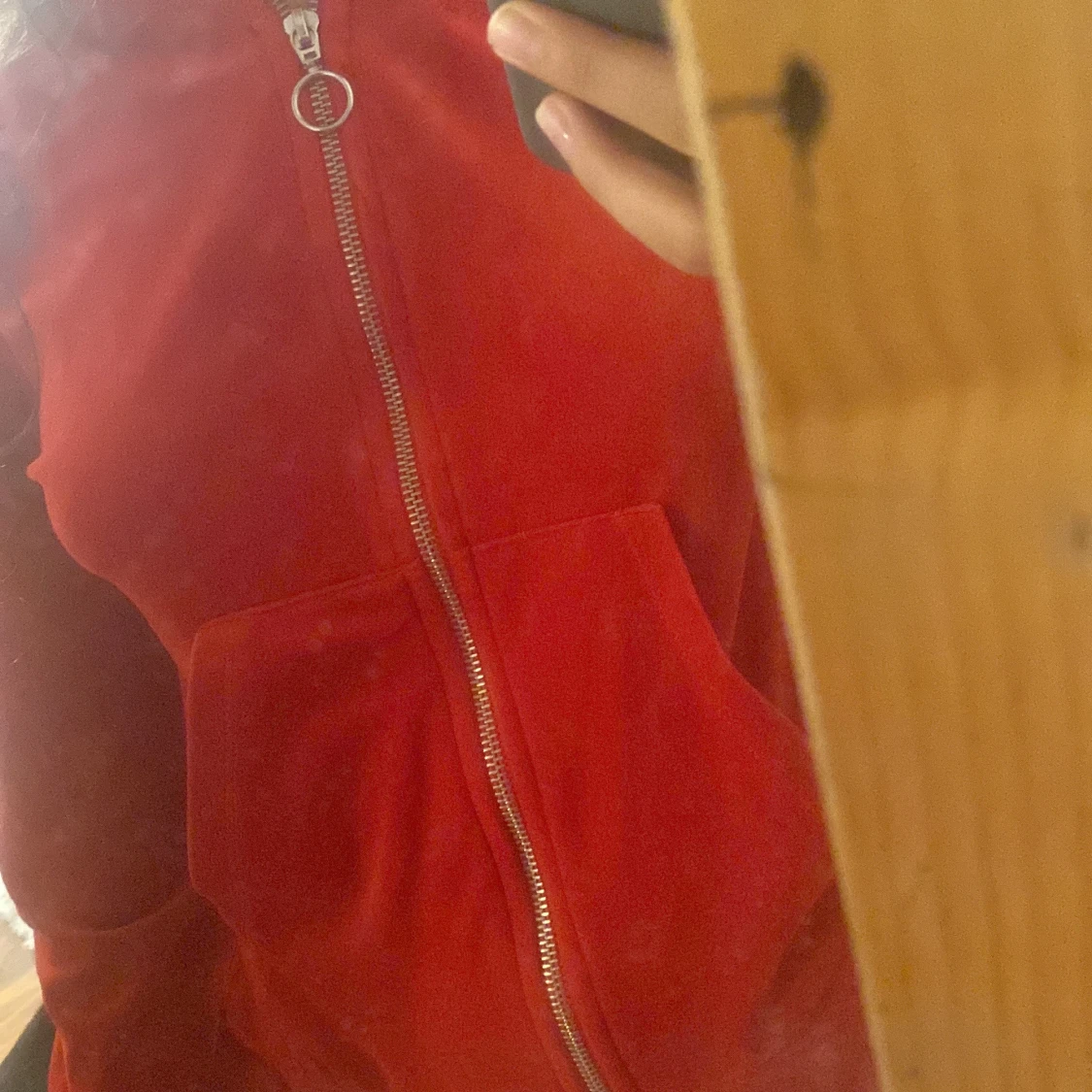 Röda fleece täckbyxor med snörning - 3