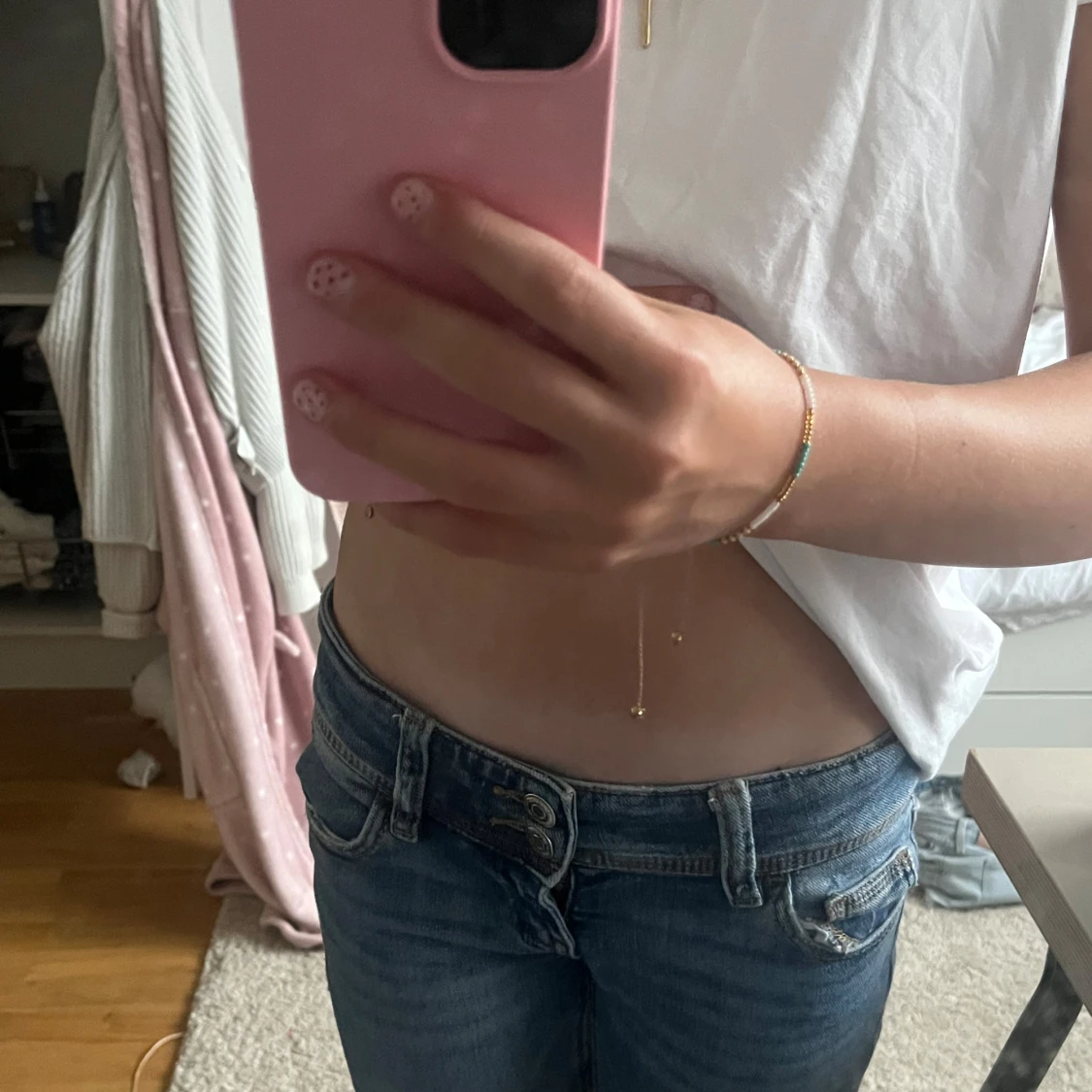 Lågmidjade blå bootcut jeans