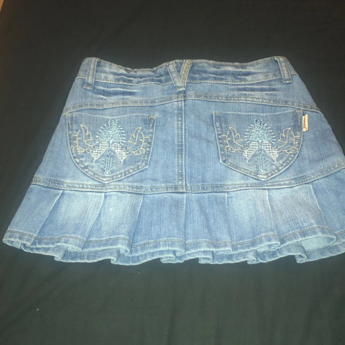 Mini volang jeans kjol - 1