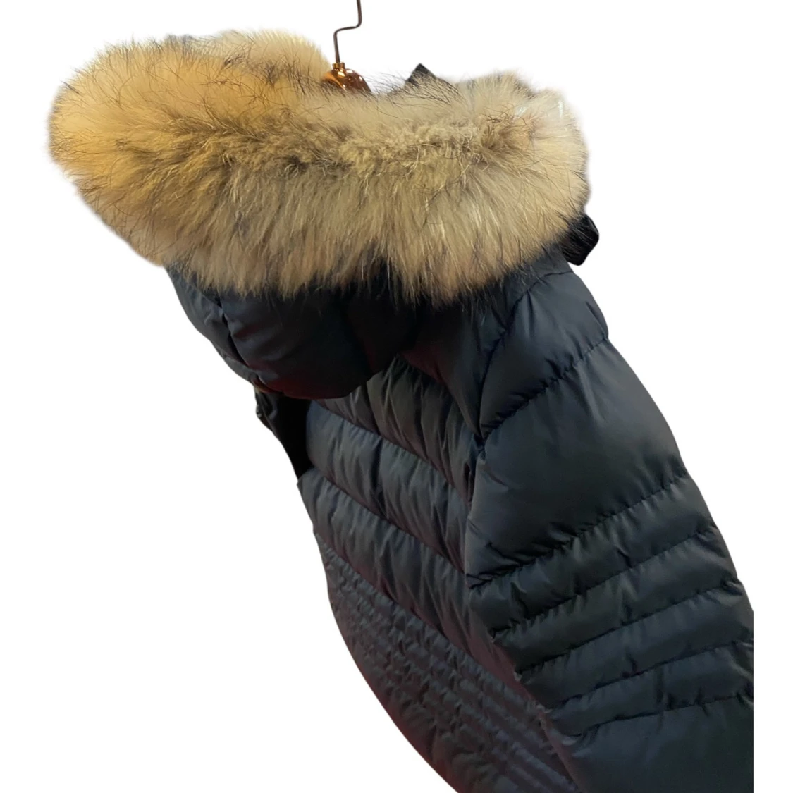 Svart  dunjacka med pälshuva - 3