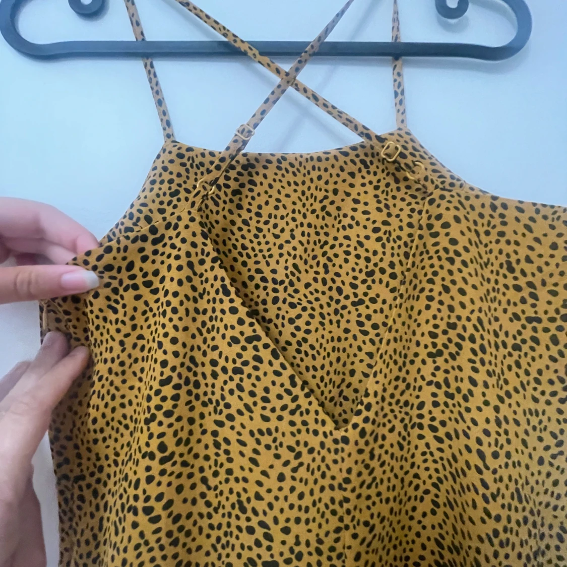 Gul leopardmönstrad långklänning - 2