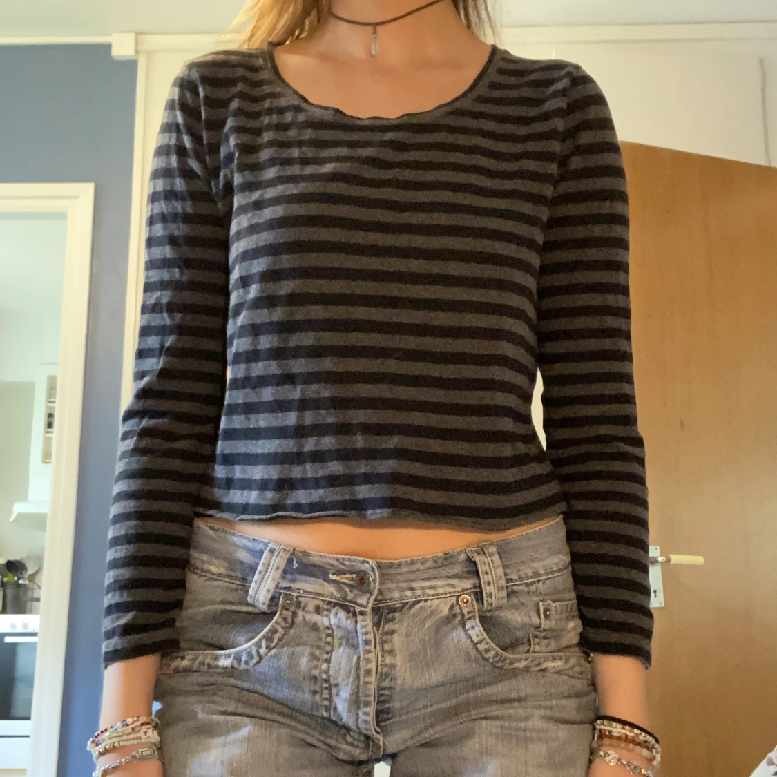 Randig lite kortare tröja!