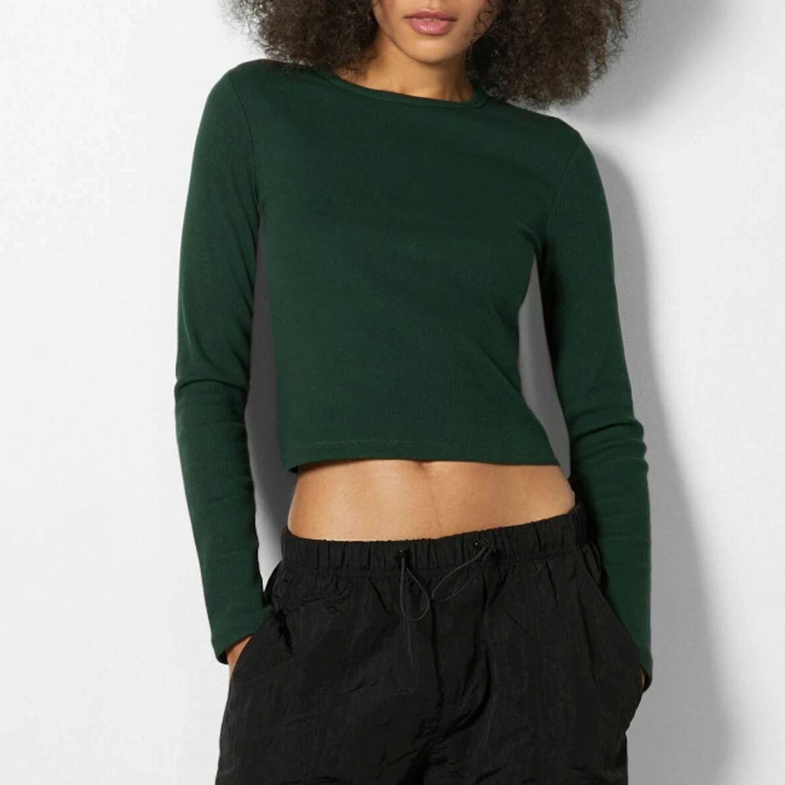 Grön ribbad tröja Bershka  - 90