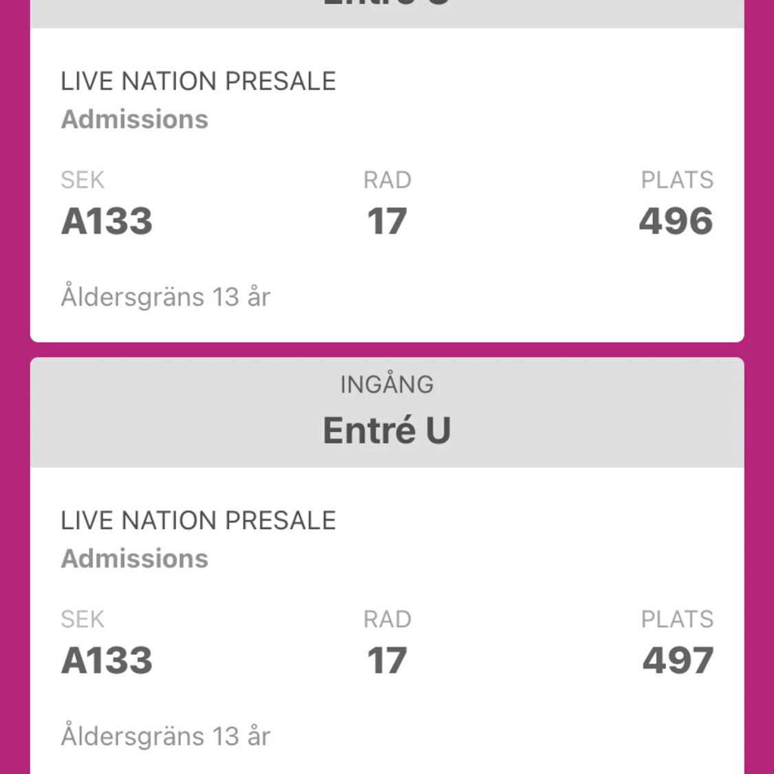 Säljer 2 The weeknd konsert biljetter 18:e juni sittplatser - 90