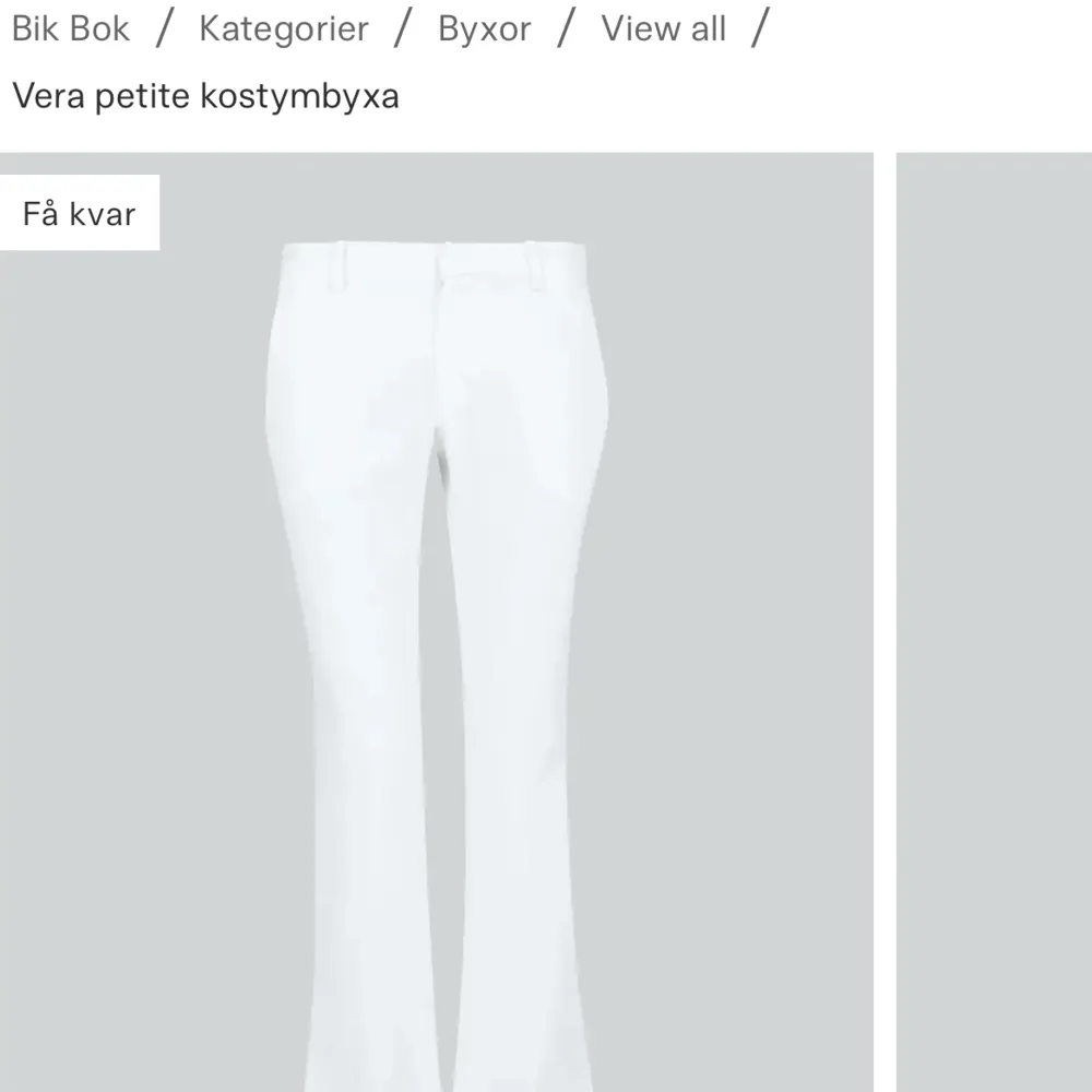 Säljer mina nya kostymbyxor Fårö Bikbok i storlek 34 passar mig perfekt i längden som är 170 lång men de är tyvär lite för små, säljer eller byter mot ett par i storlek 36🥰. Jeans & Byxor.