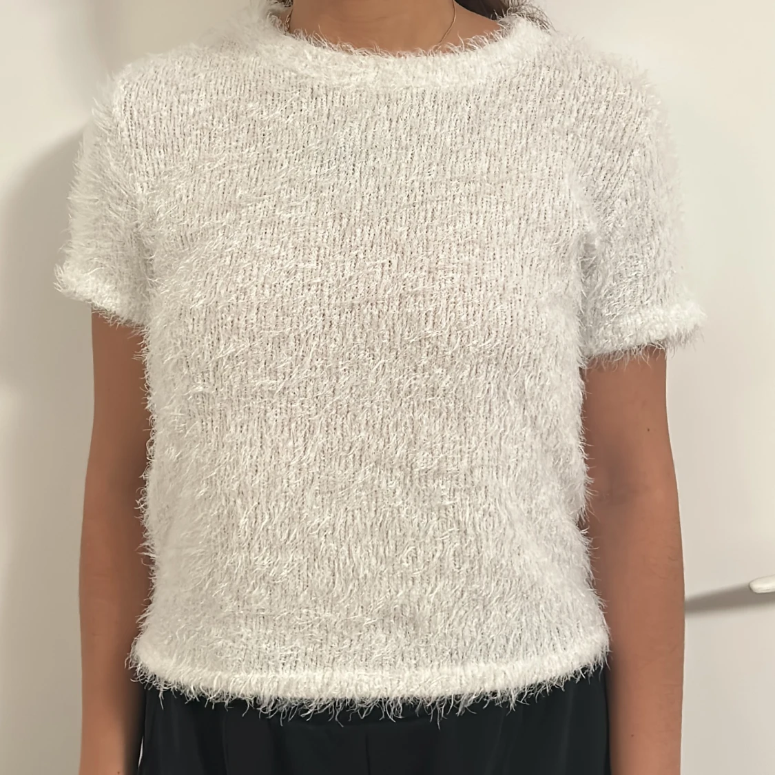 Vit kortärmad tröja - 90