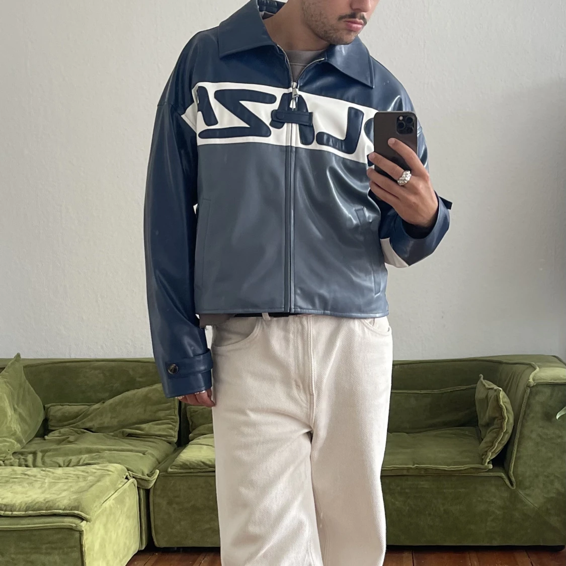 1/1 unisex vegan leather jacket sample 