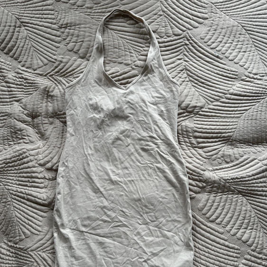 Beige halterneck dress