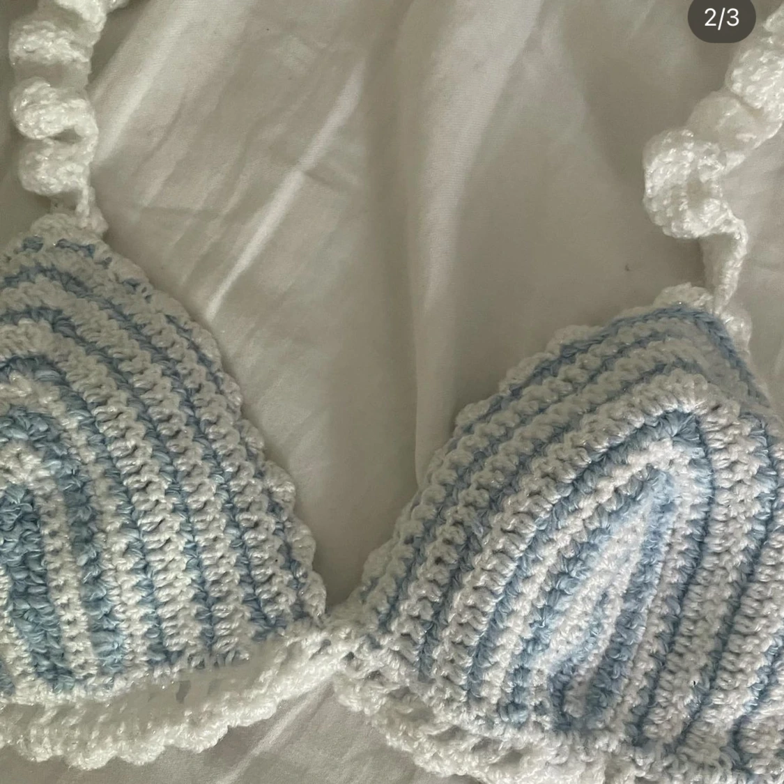 Virkad bikiniöverdel  - 90