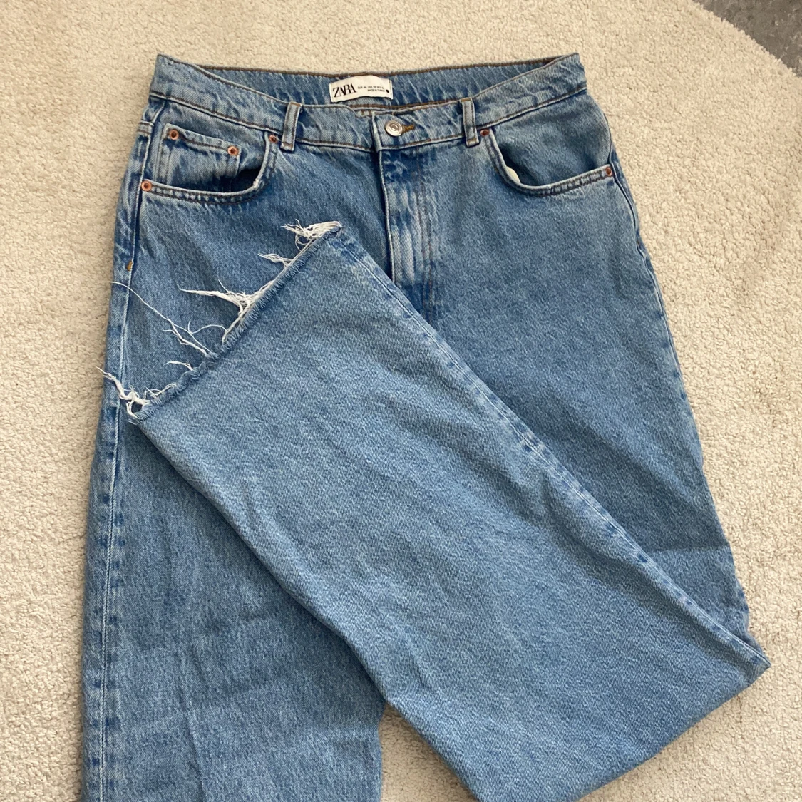 Blå jeans, straight leg  - 90