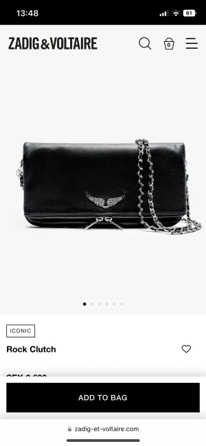 Zadig väska  - Säljer min zadif väska då den inte kommer till användning lägre. Använd Max 1-3 gånger. De är en zadif clutch bag. Nypris 4100kr. Kan gp ner i pris för snabb affär 