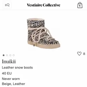 Säljer mina inuikii skor som är i storlek 37 och leopard mönster med vit fodring inuti, inköpta 2021 har bara använt dom ett fåtal gånger.