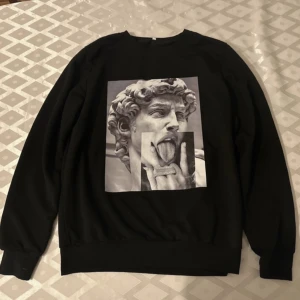 Sweatshirt  - Svart print sweatshirt, använt ett par gånger.