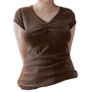 brun topp - söt och comfy brun kortärmad topp