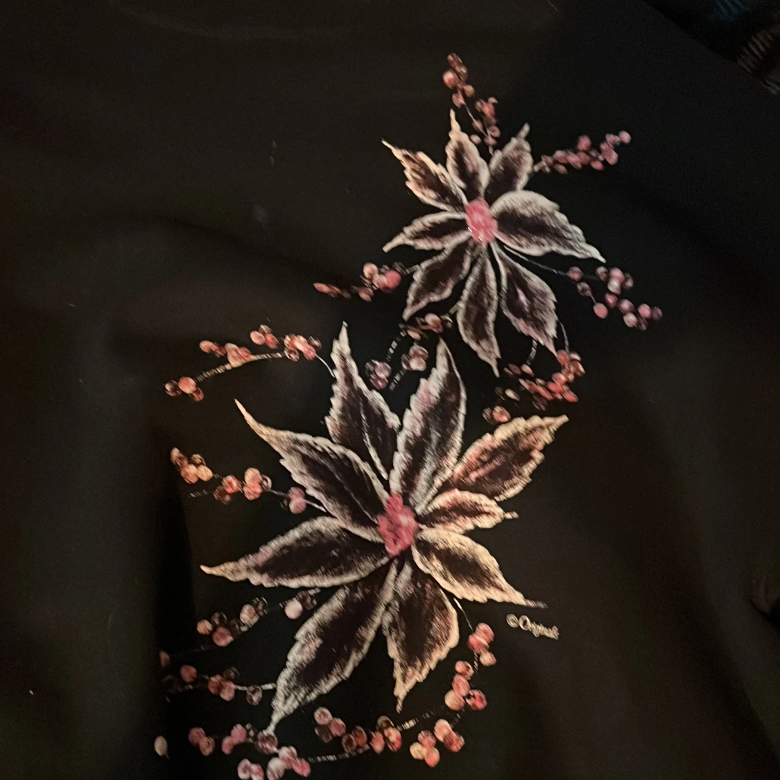 Blommig tjocktröja - 90