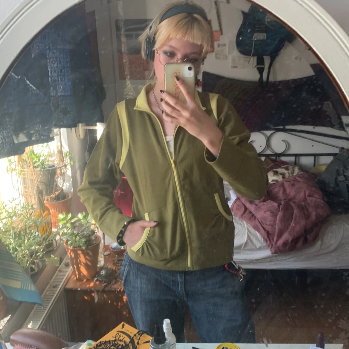 Grön y2k zip-up - 90