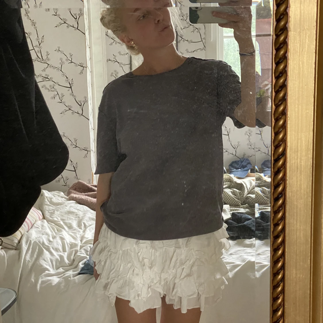 Vit volang kjol  - 90