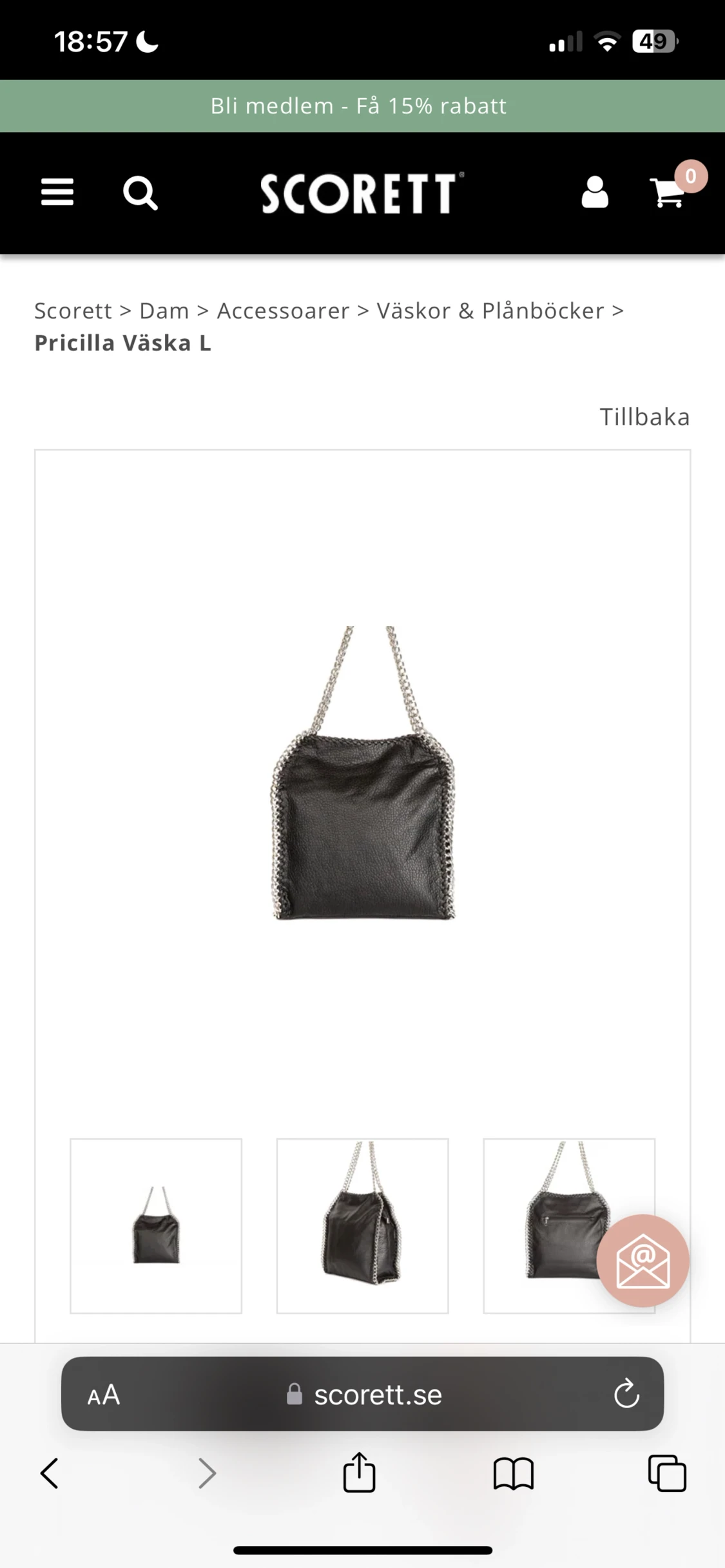 TIAMO PRICILLA VÄSKA L SVART