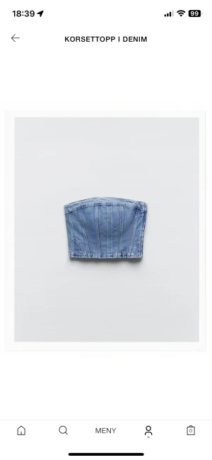 Zara denim korsett - Korsett i denim från zara, använd 1 gång Köparen står för frakt!