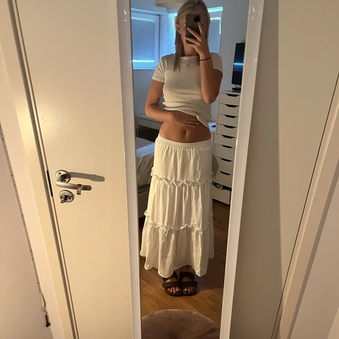 Vit lång sommarkjol - 91