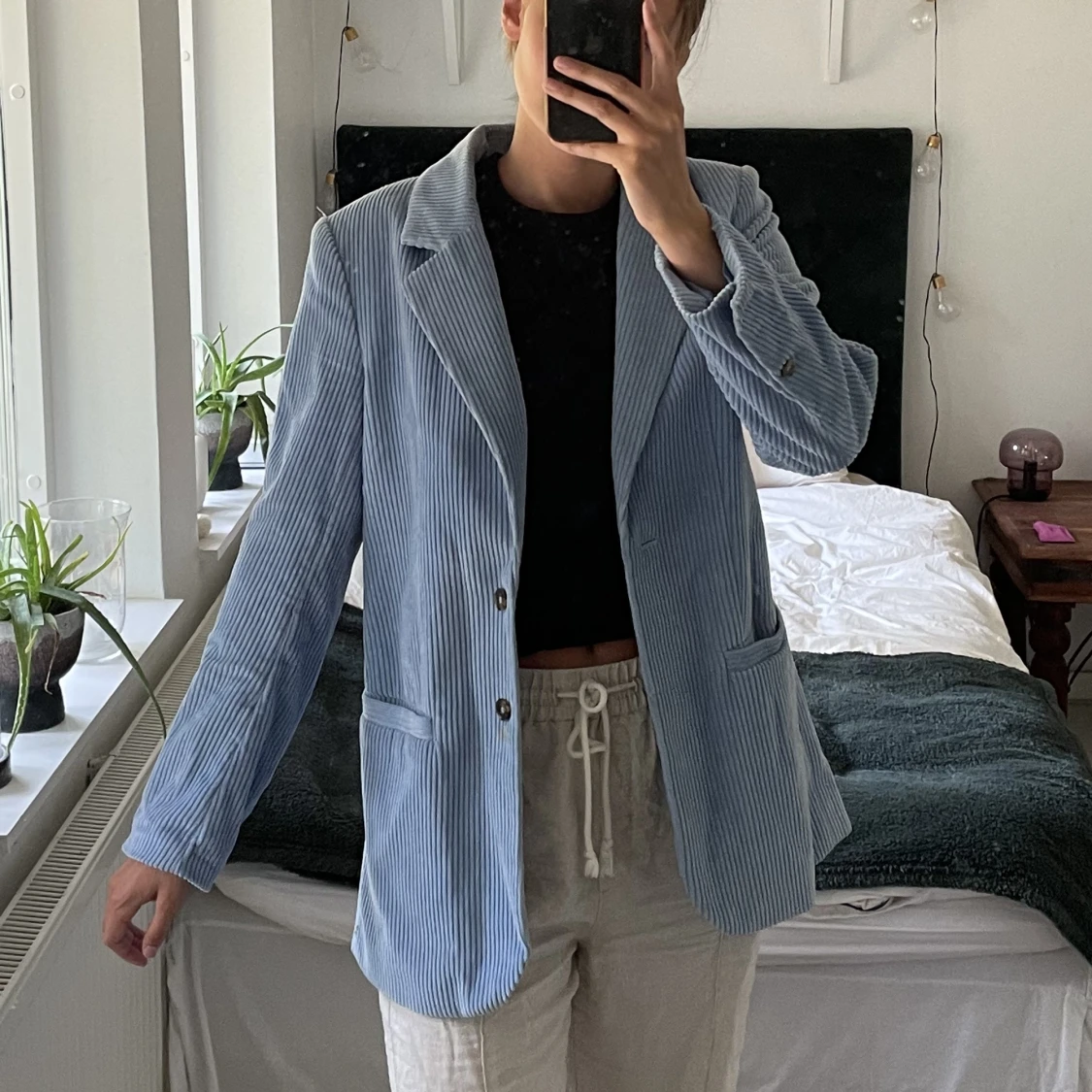 Blå manchesterkavaj