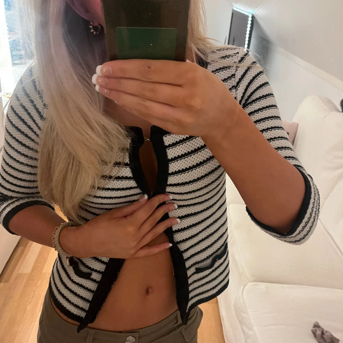 Randigt cardigan  - 90