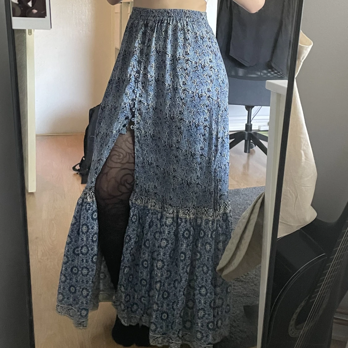 maxi skirt med slits från mango  - 90