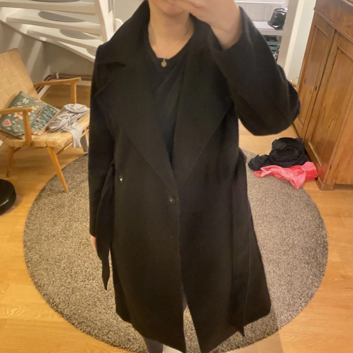 Svart lång kappa - 91