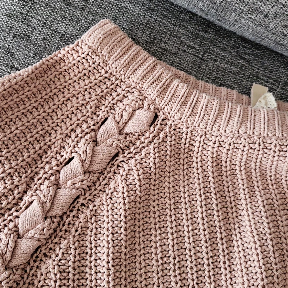 Stickad rosa tröja - 90