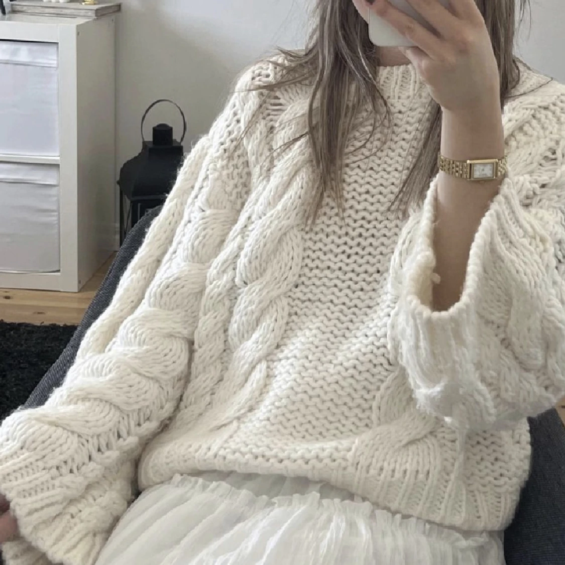 Kabelstickad tröja