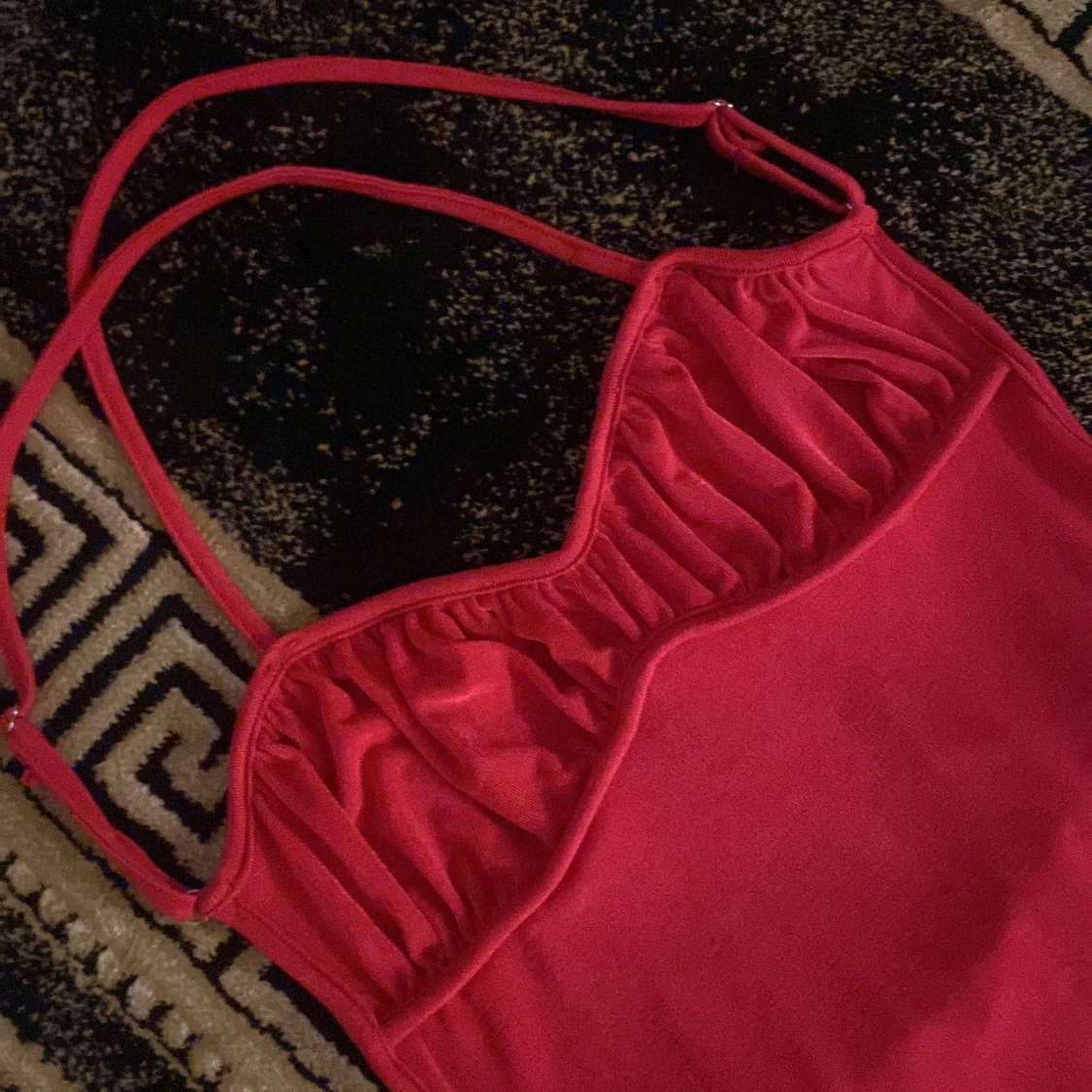 Rosa klänning rygglös midi - 91