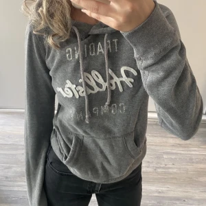 Hoodie  - Grå hoodie från Hollister, fint skick i storlek xs 