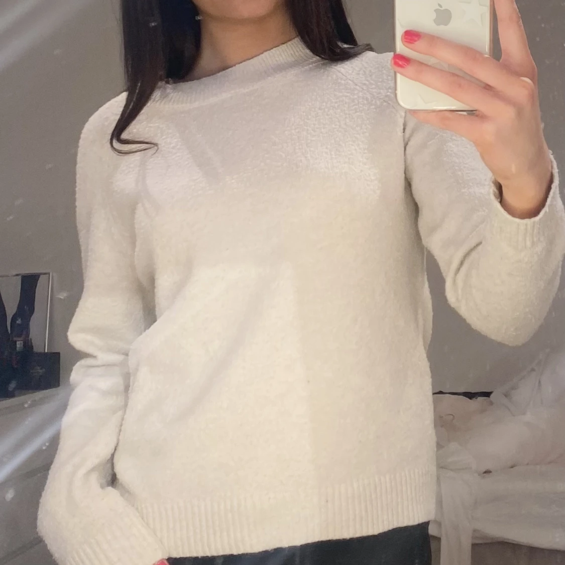 Vit stickad tröja - 91