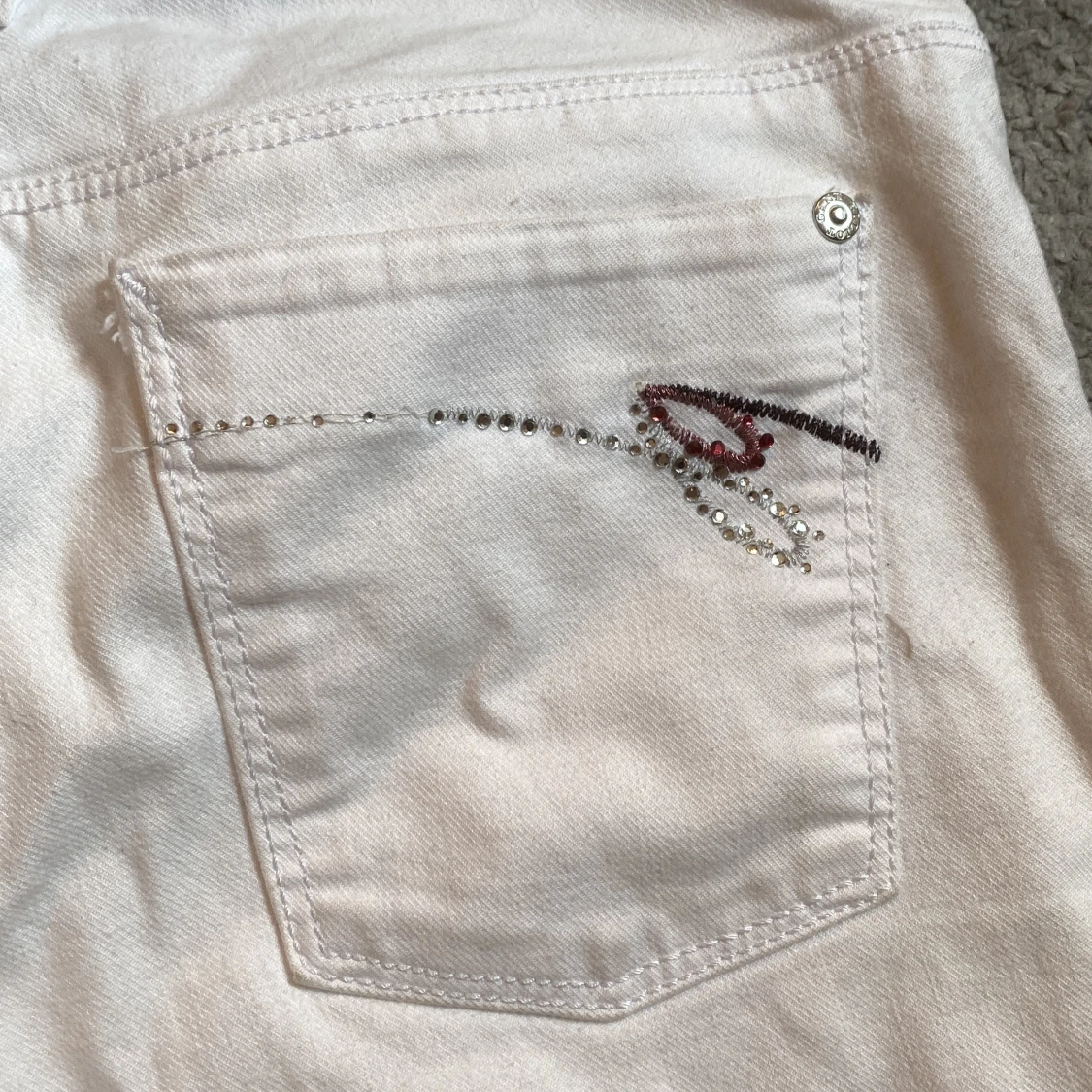 Vita lågmidjade jeans - 91