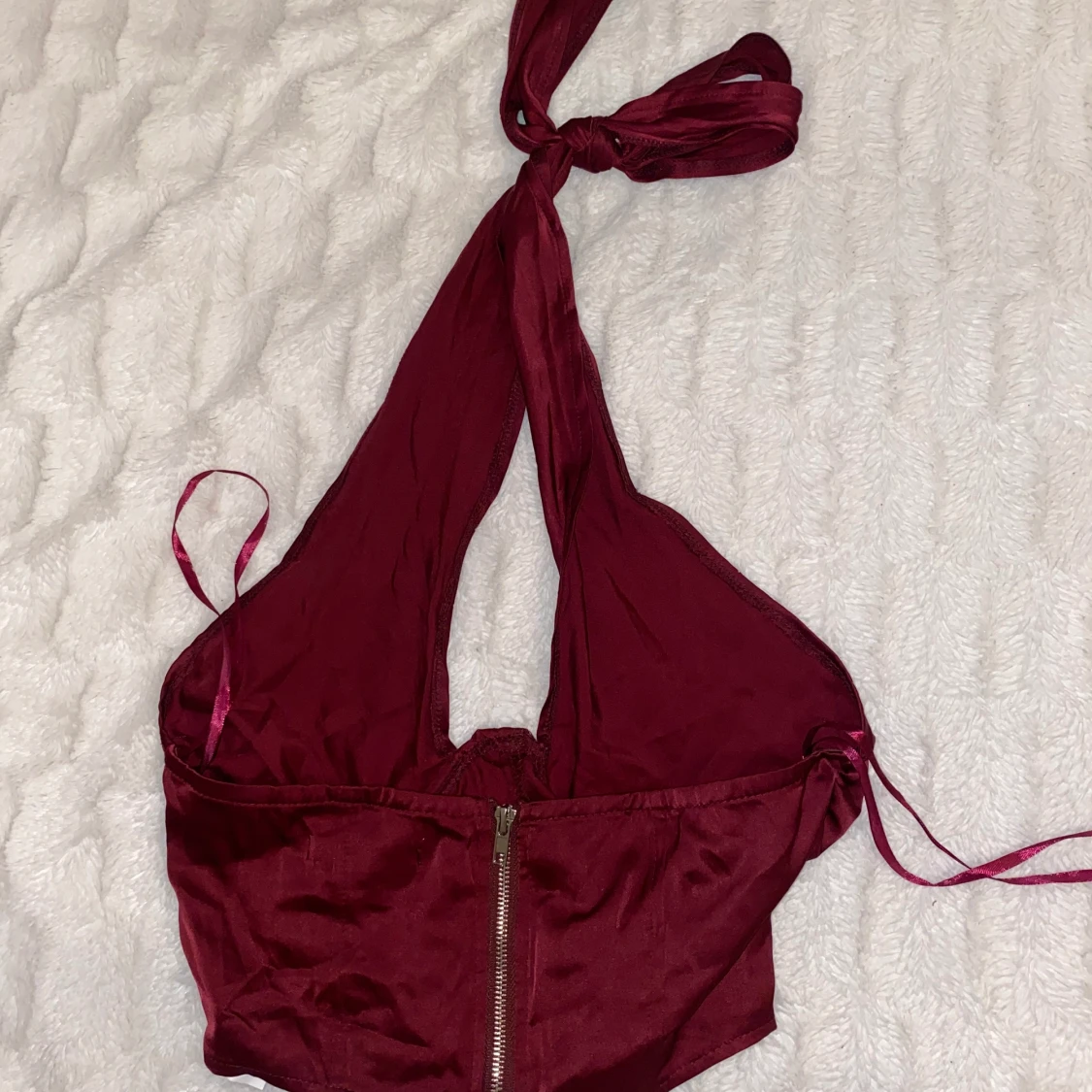 Vin röd korsett halter neck topp - 90