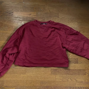 Vinröd sweatshirt  - En jätteskön, vinröd sweatshirt från BikBok, köpt för ca 1 år sedan! Använd Max 2 gånger och säljer få jag har för många sweatshirts😅Skriv för mer info! Köpt för 199kr