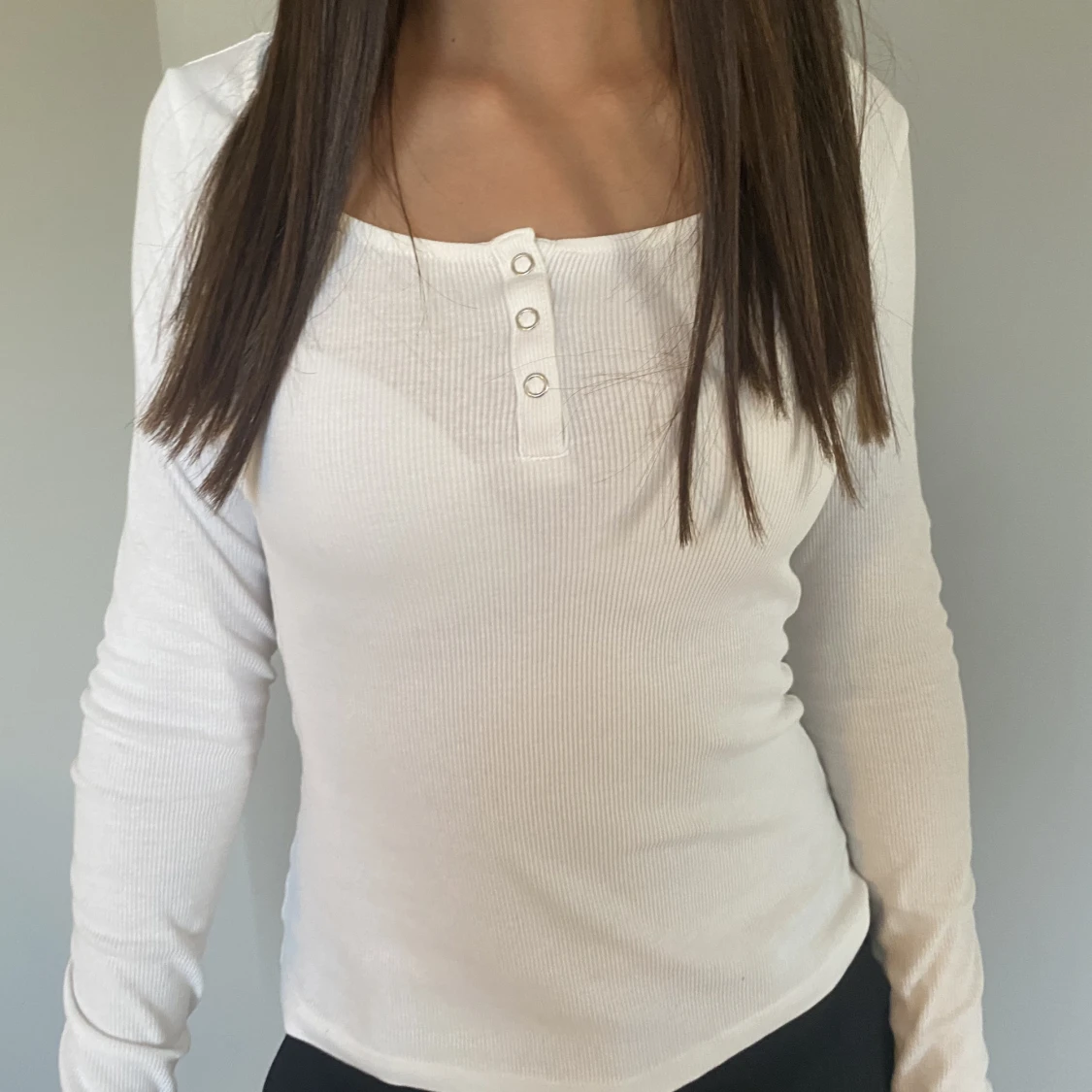 Vit långärmad top - 90