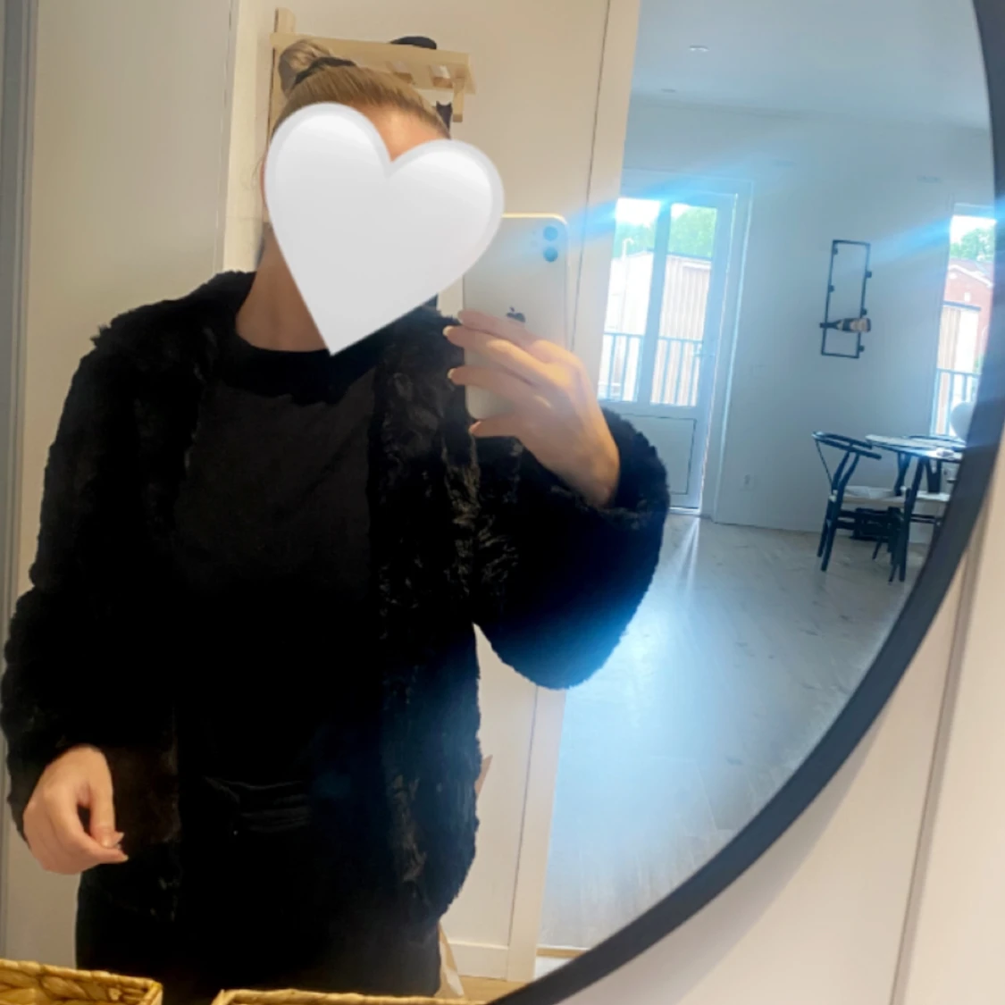 Svart Faux Fur Jacket Zoul