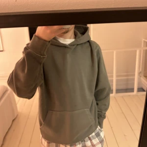 Ljusgrön hoodie - En ljusgrön tjock hoodie. Finns tyvärr en fläck som inte går bort ovanför fickan. Annars i fint skick! 