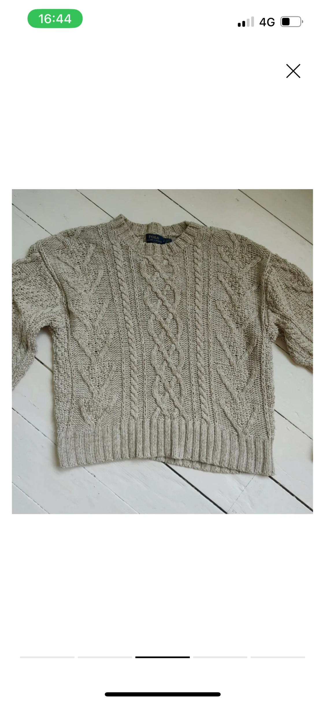  beige/bruna stickad tröja från ralph lauren